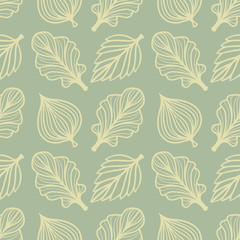 Vintage seamless pattern with leaves 