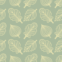 Vintage seamless pattern with leaves 