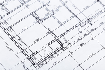Architect worplace top view.
