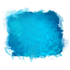 Naklejka premium Watercolor blue square paint stain isolated