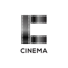 Fototapeta na wymiar Abstract letter C logo for negative videotape film production