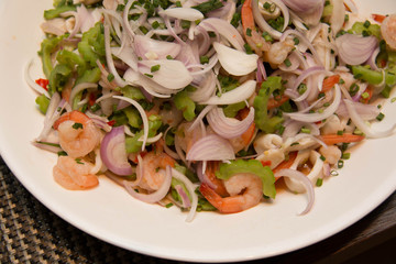 Thai Spicy salad with  shrimp
