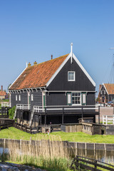Wooden cottage at the lake in Enkhuizen