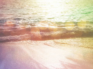 summer beach at sunset with soft style