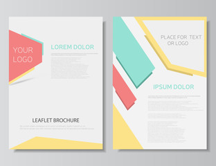 Leaflet brochure template. Flyer template or mazagine cover. Booklet layout. Annual report layout. Vector illustration, eps 10
