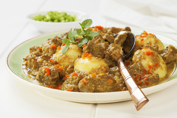Beef Rendang. This is a Westernised version of Rendang, made with stewing steak and with extra liquid.