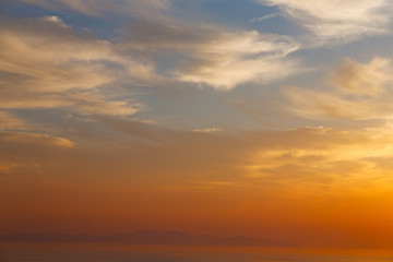 Fototapeta na wymiar sunset sun in cloudscape