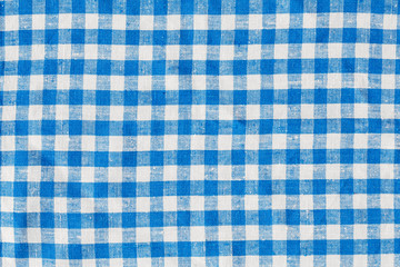 Natural Plaid Fabric Abstract Background Texture, Blue And White