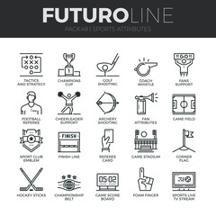 Sports Attributes Futuro Line Icons Set