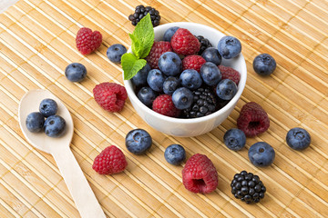 Variety of fresh berries