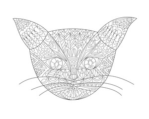 Hand drawn doodle cat head