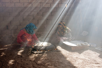 Bedouins bake bread