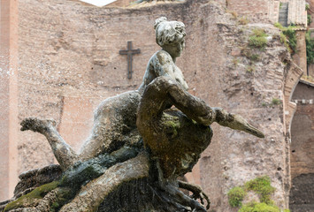 Fototapeta na wymiar The Fountain of the Naiads on Piazza della Repubblica in Rome. Italy