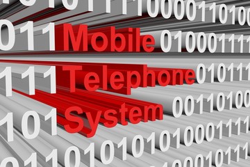 Mobile Telephone System in the form of binary code, 3D illustration