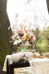 Wedding decoration on boho style