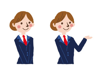 School girl of bun hair.