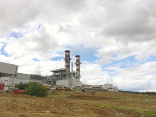 Fototapeta na wymiar natural gas combined cycle power plant construction yahsihan kirikkale turkey