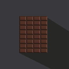Dark Chocolate bar icon, modern minimal flat design style, vector illustration