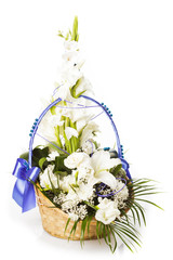 Ikebana isolated on white