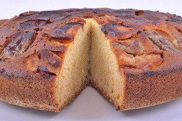 cut middle of fruit pie