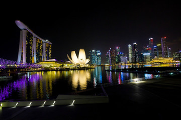 Singapore at the Marina during twilight