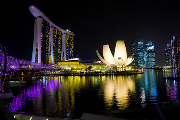 Singapore at the Marina during twilight