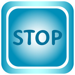 Icon light blue square stop