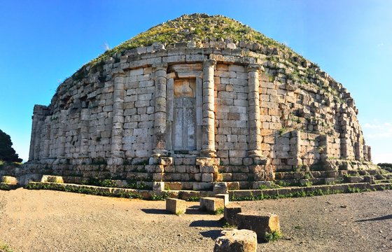 the tomb of old christian pyramid at tipaza algeria