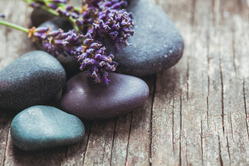 Fototapeta na wymiar Stones with lavender