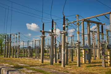 The old high-voltage substation equipment