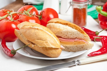 Italian panini sandwich.
