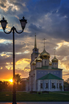 Tula Kremlin in Russia during sunset
