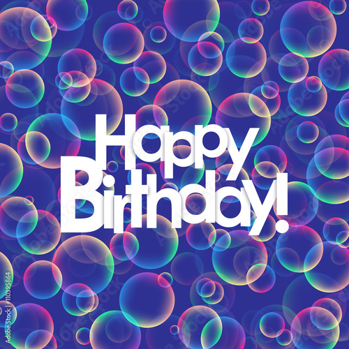 ""HAPPY BIRTHDAY" Rainbow Bubbles Card" Stock image and royaltyfree