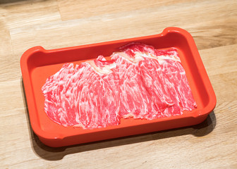 sliced wagyu beef
