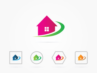 Obraz premium simple home logo vector