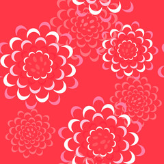 Vector seamless floral pattern with peonies or roses in red and white colors. Design for textile, fabric, websites, wedding or invitation cards, postcards