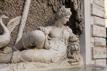 Four Fountains is a group of four Late Renaissance fountains  in Rome, Italy. The figure of one fountain  represent the goddess Juno