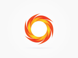 circle fire logo vector