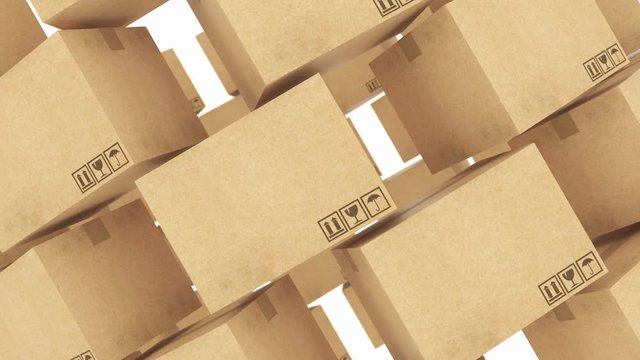 cardboard boxes. 3D rendering