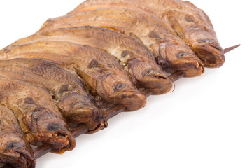 Dried fish on White background