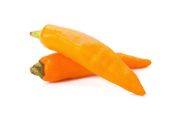 Yellow peppers isolated on white background