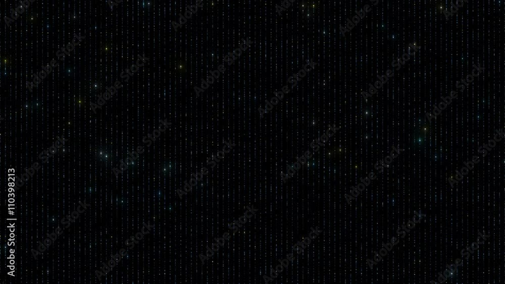 Aufkleber abstract loopable bacgkround, strings made of particles with glow blinks