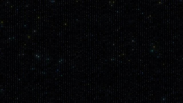 abstract loopable bacgkround, strings made of particles with glow blinks