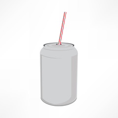 Can with straw