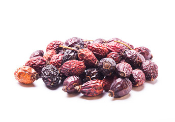 Dried dog-rose berries isolated