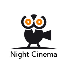 Vector abstract sign night cinema with owl
