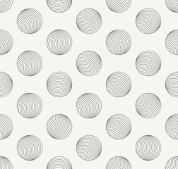 Vector seamless pattern. Modern stylish outlined geometric background with irregular structure of repeating spheres look like tiny holes.