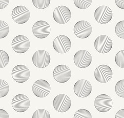 Vector seamless pattern. Modern stylish outlined geometric background with irregular structure of repeating spheres look like tiny holes.