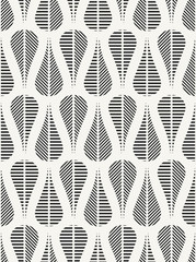 Modern stylish fabric background with structure of repeating teardrops with different geometric texture. Vector seamless pattern. - 110400206