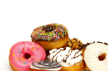 assortment of delicious Polish donuts isolated